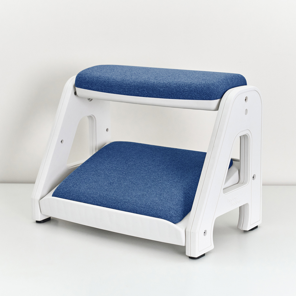 피치트렌디 풋쉬풋쉬 발받침대 사무실 컴퓨터 책상 발판 국산 다리받침대 화이트-블루