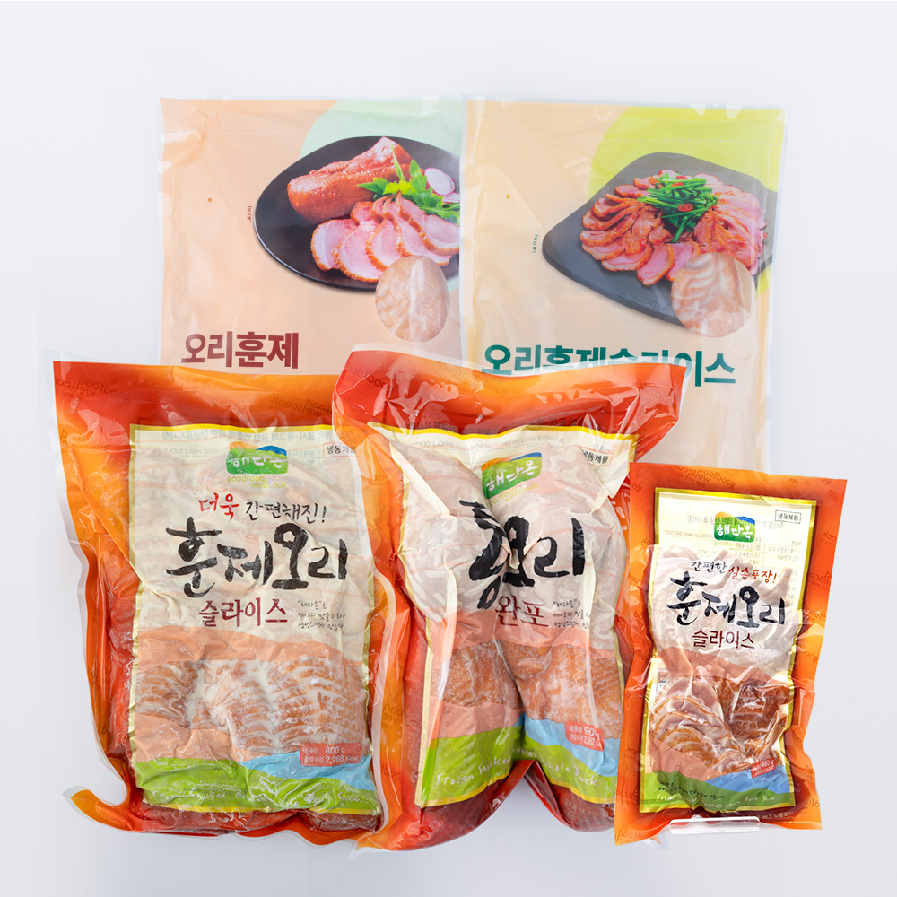 훈제오리 진공포장 완포 슬라이스 해다온 SF 업소용 대용량 통오리 훈제