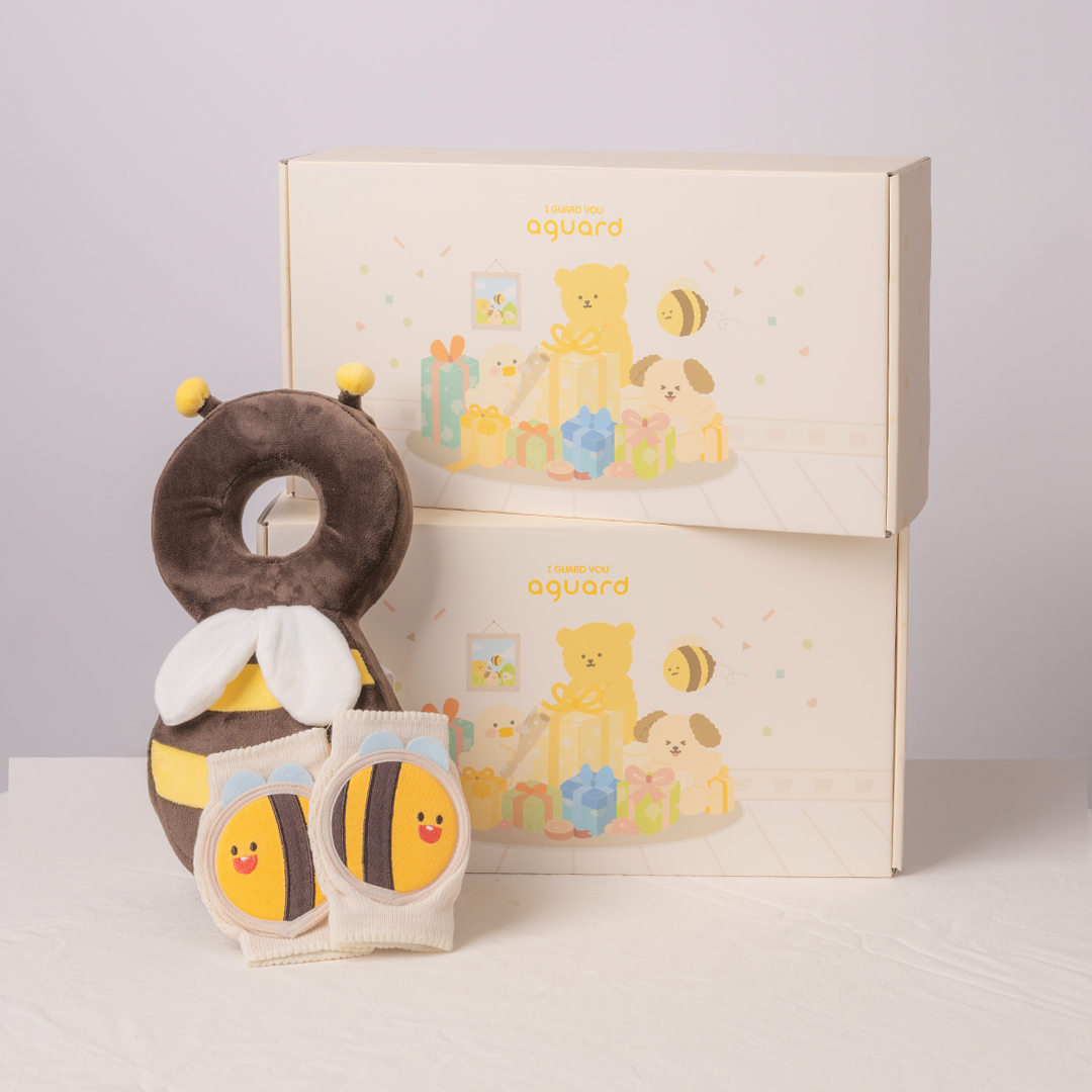 아가드 백일선물세트 3종 (머리보호대+무릎보호대+축하엽서) 아이쿵 아기 머리쿵 보호대