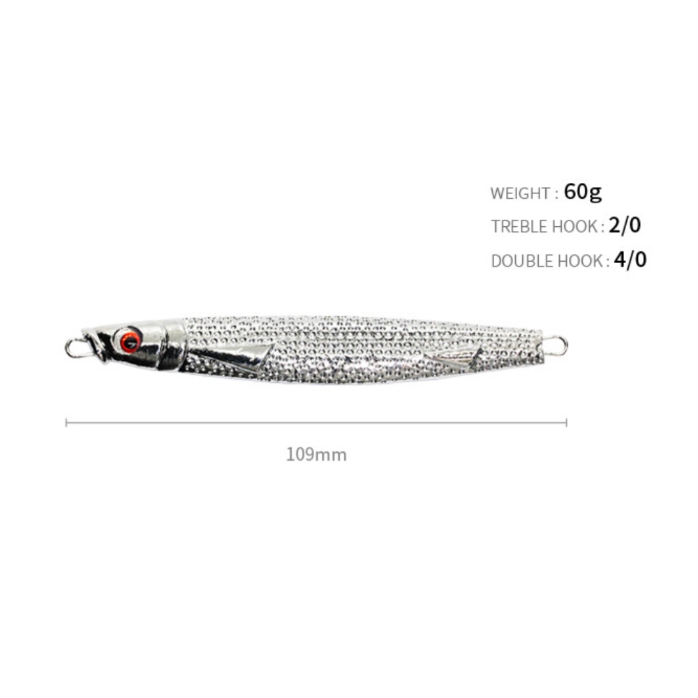 캣츠크로우 멸치지그 크롬 메탈지그 더블훅, 60g - 상세 이미지 2