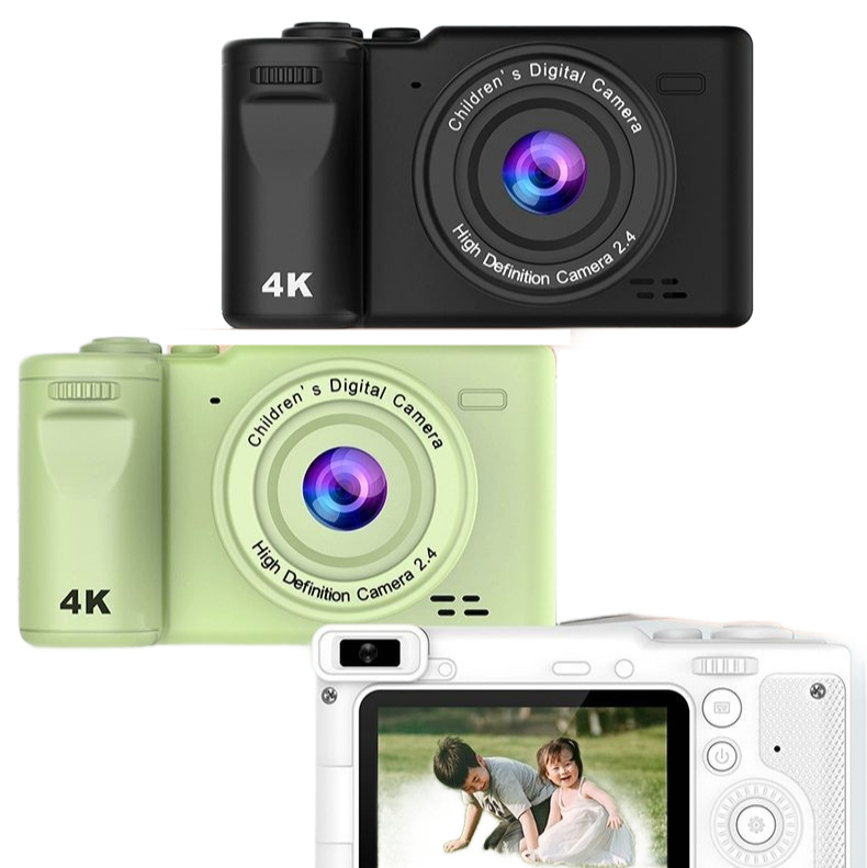 미니 디지털 카메라 소형 휴대용 입문 선물 디카 oodt 일상촬영 Q9 화이트 9600W HD 촬영 8배 줌 - 상품 이미지