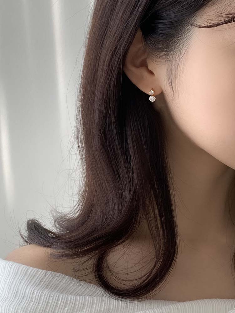 [무배] 셀프러브 8프롱 큐빅 이어링 - 925실버 지르코니아 원터치귀걸이 은링귀걸이 - 상세 이미지 4