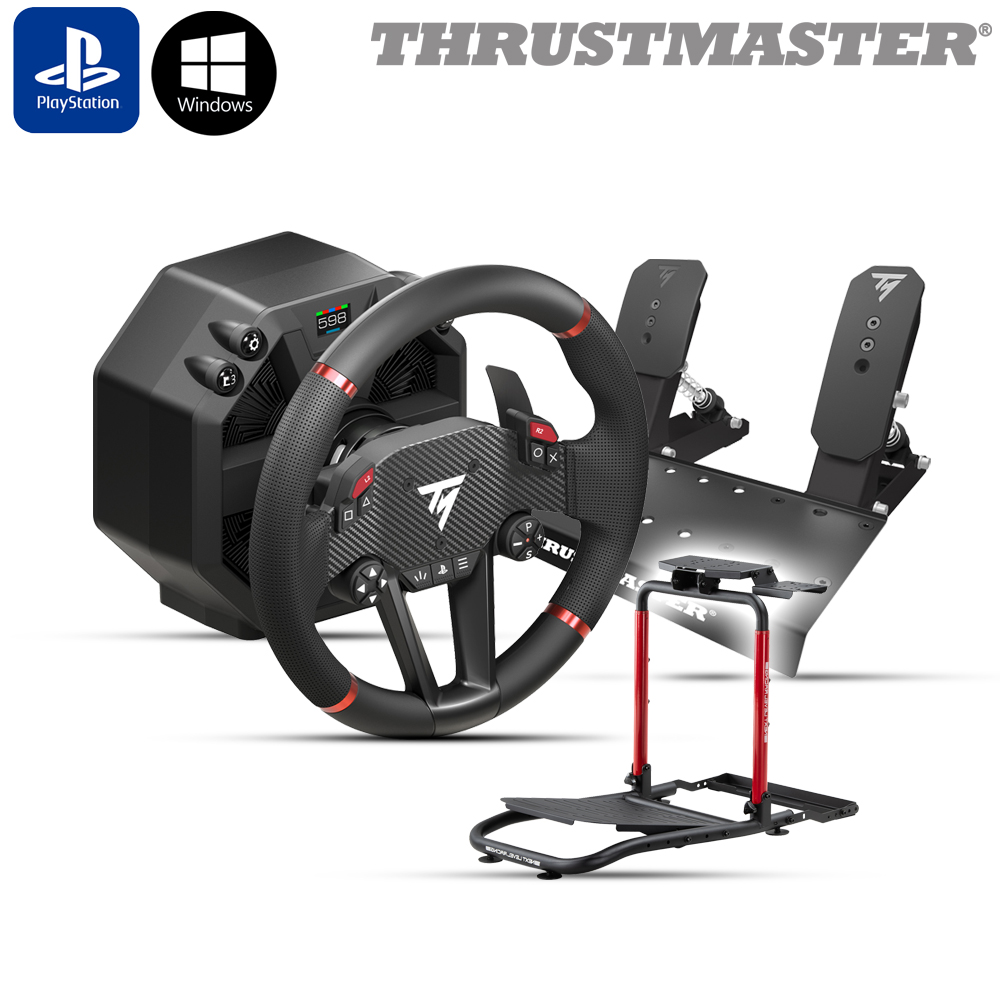 트러스트마스터 T598 DD 다이렉트 드라이브 레이싱휠(PS5/PC), 레이싱스텐드S040 세트 - 상품 이미지