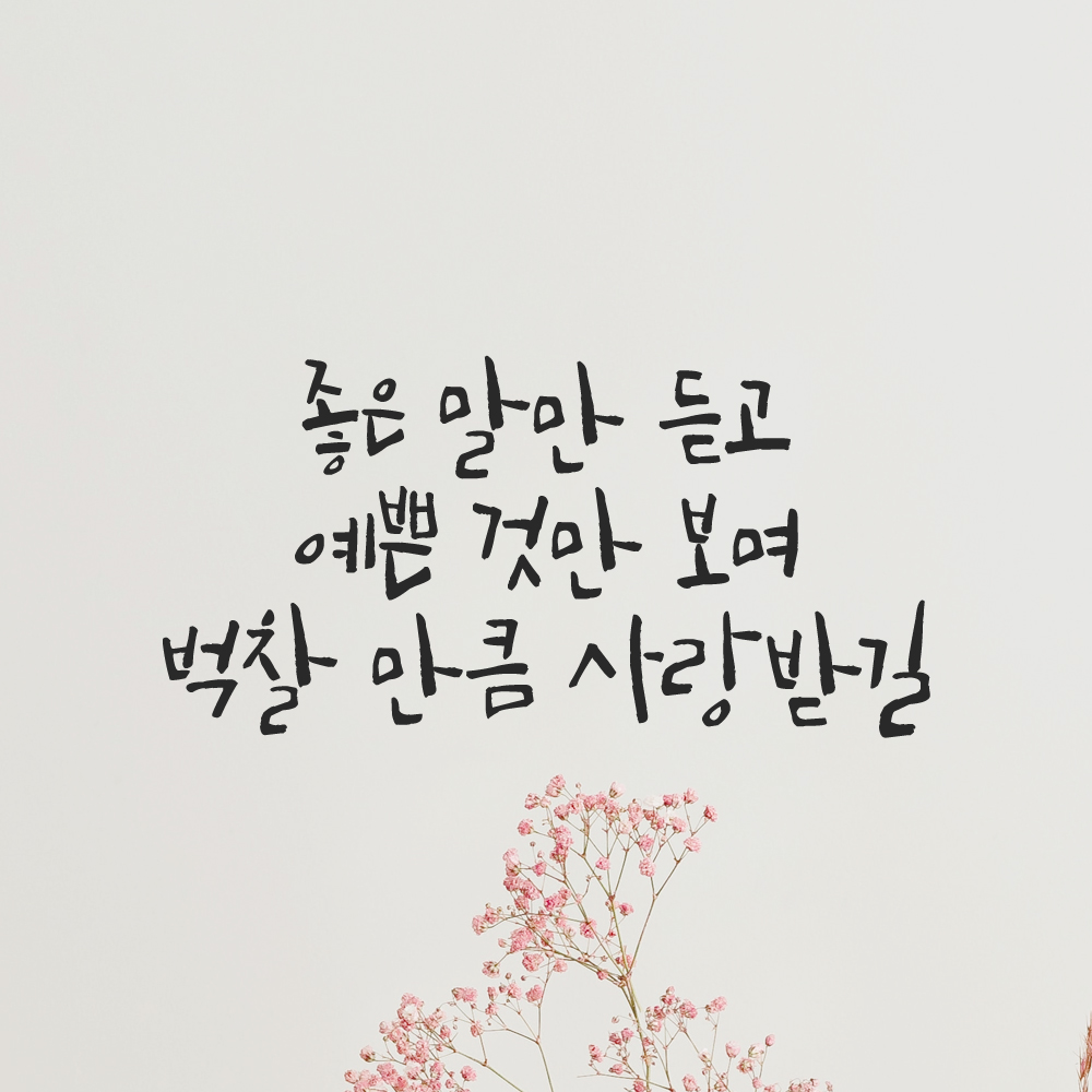 캘리그라피 레터링 스티커 좋은 말만 듣고 검정 S 아이방 어린이집 유치원 이미지 8