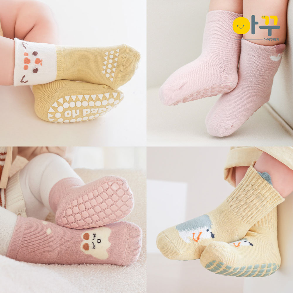 아이꾸미기 미끄럼방지 양말 돌 아기풋워머 신생아 양말 유아 수면 겨울 기모 세트