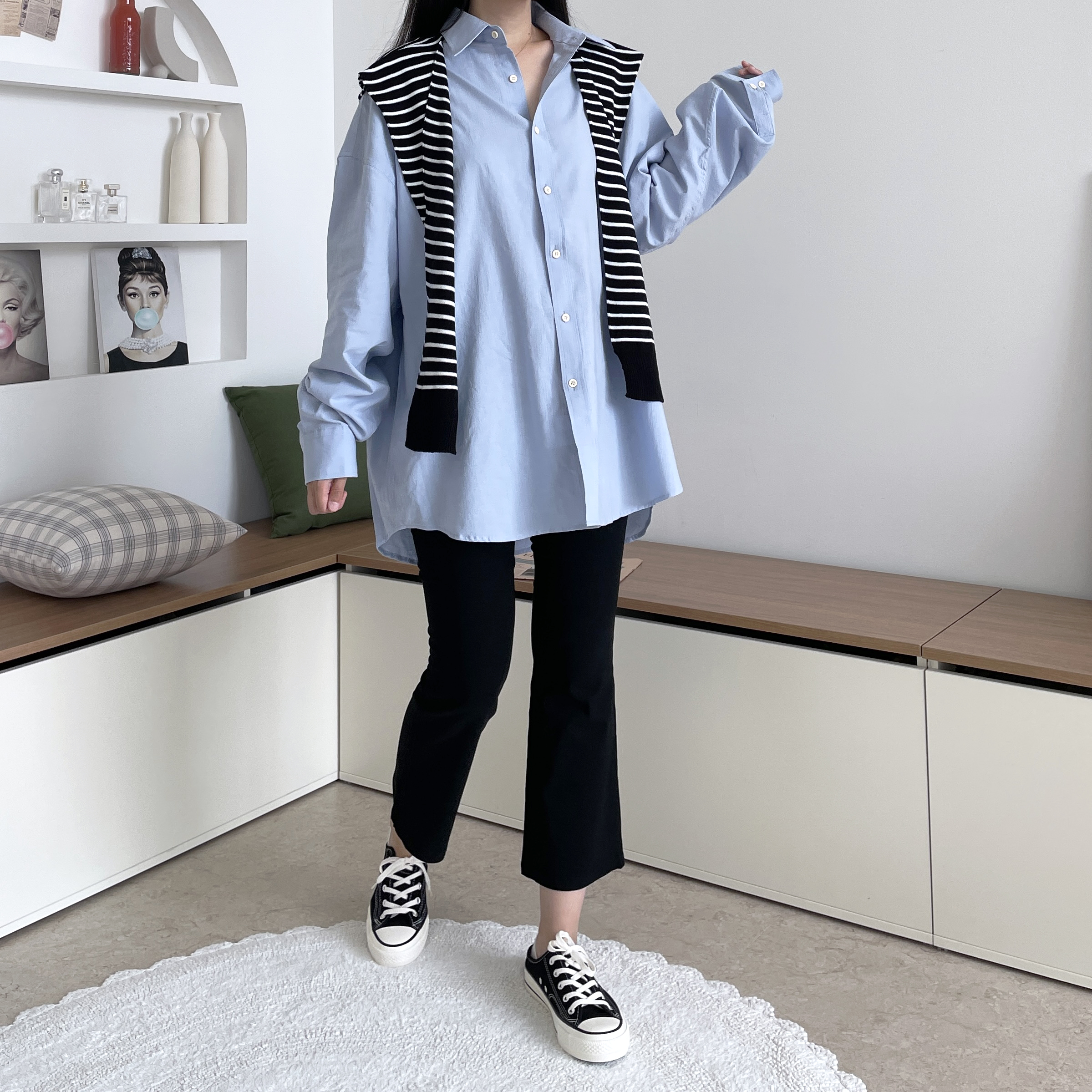 쫀쫀 나팔바지 스판 빅사이즈 부츠컷바지 S-2XL 이미지 8