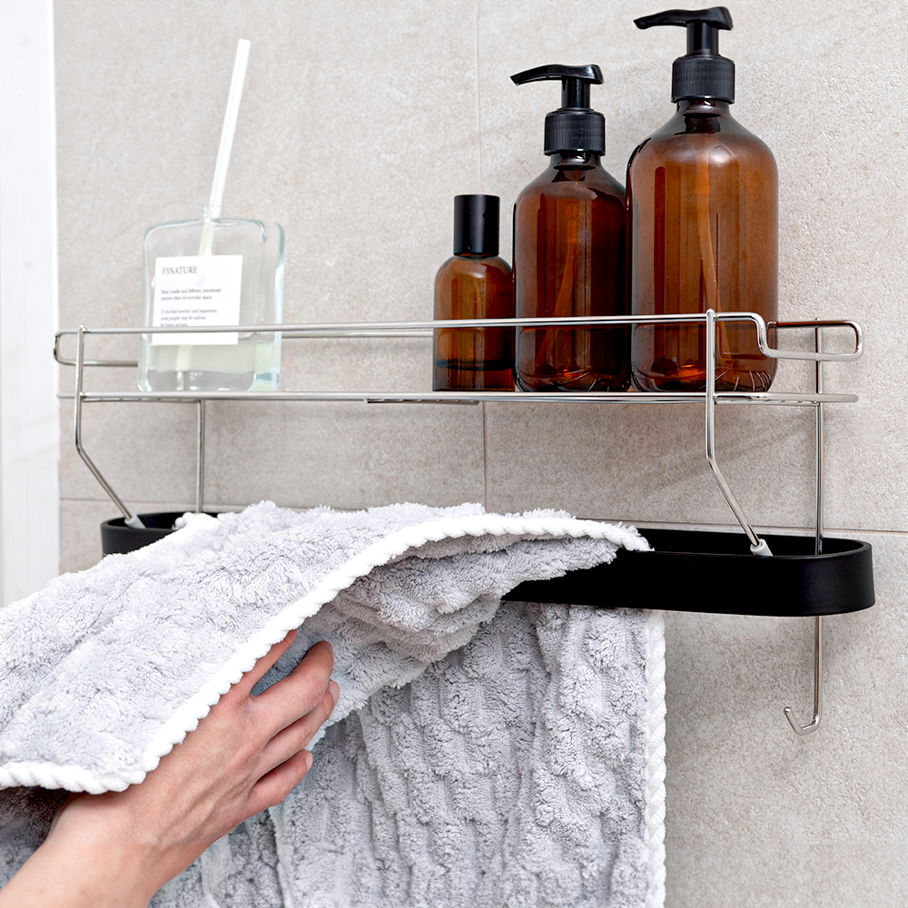 스파이더락 무타공 심플 수건 타월걸이 거치선반