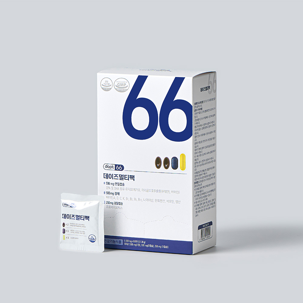 데이즈멀티팩 하루한포 올인원영양제 남성 여성 종합비타민 66포, 1개