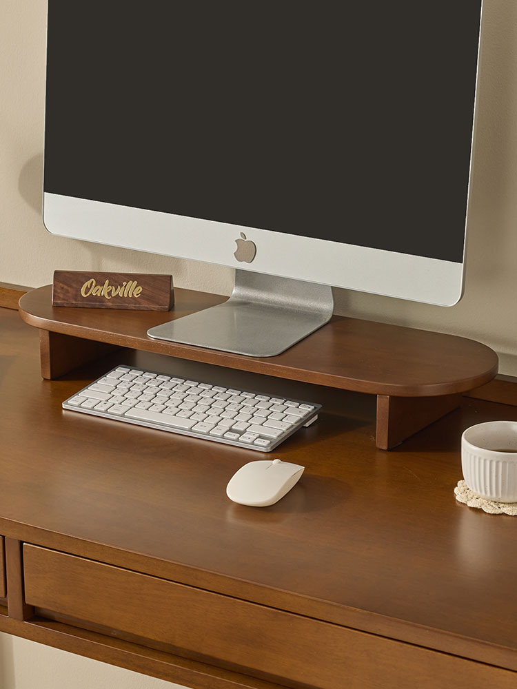 [무료배송] 오크빌 오테카 원목 모니터 받침대 선반 수납 월넛 스탠드 거치대