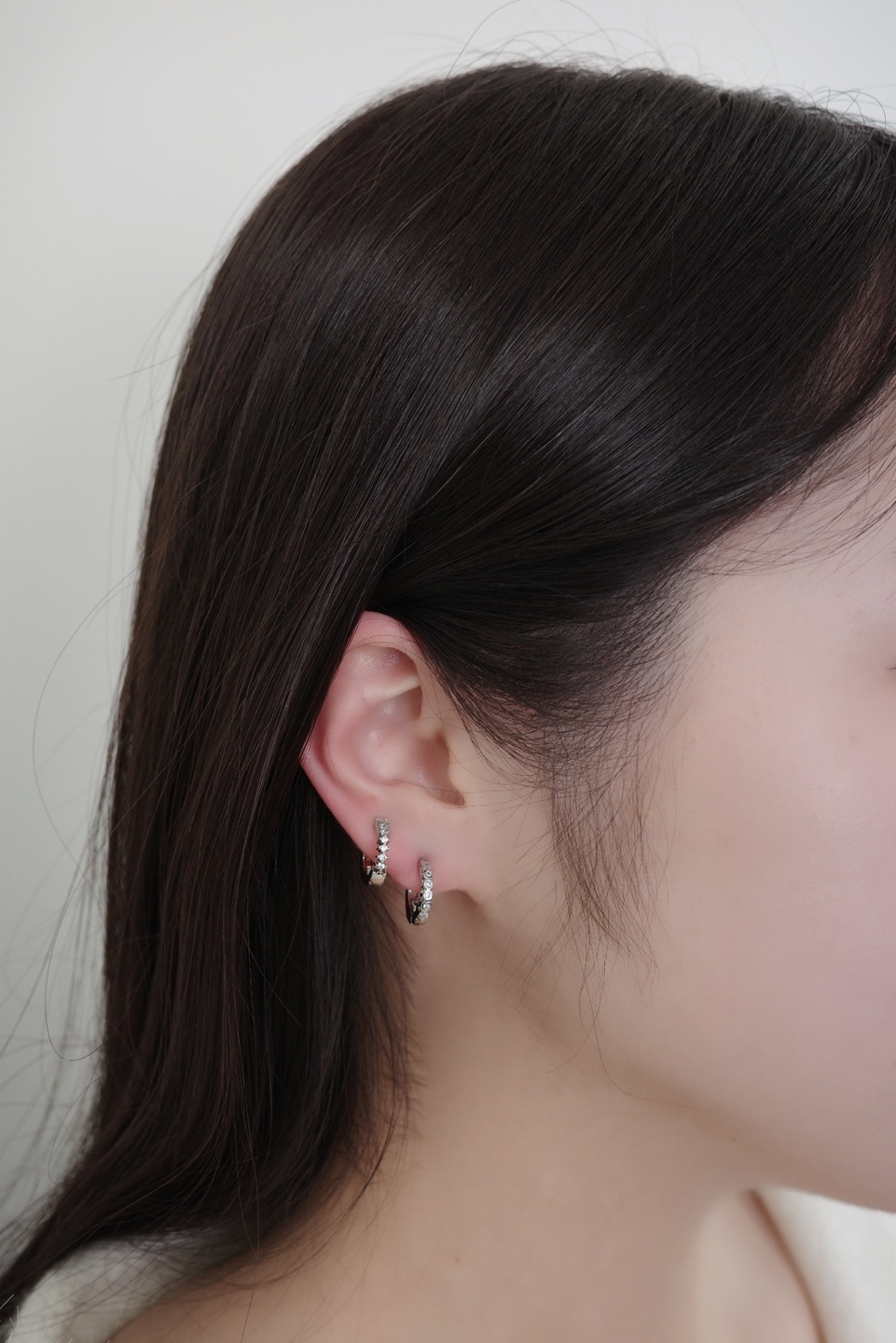 지티 귀찌 알러지없는 이어커프 큐빅 귀안뚫는 귀걸이 버블리 제로터치 이미지 7