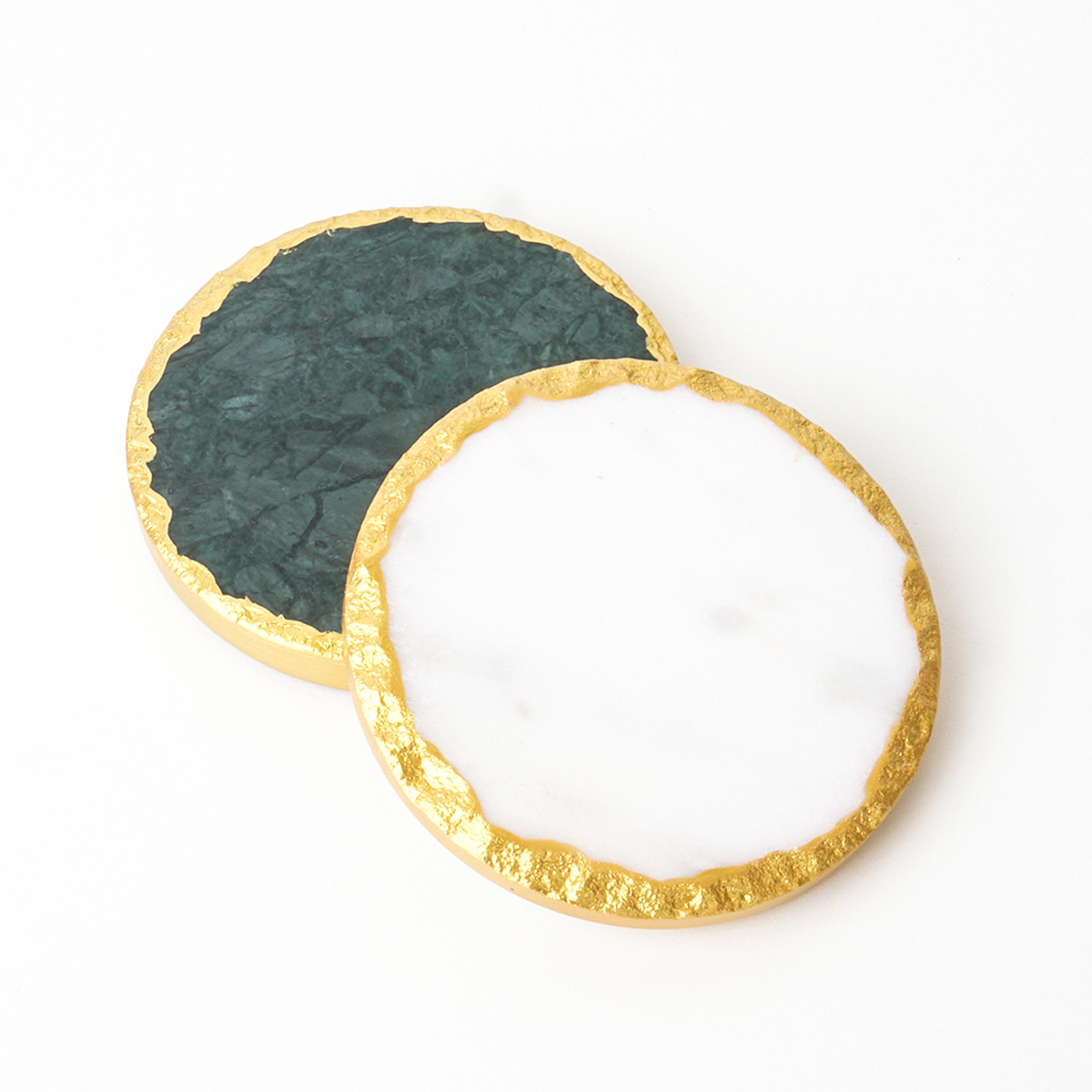 실링왁스 리얼스톤 대리석 패드 받침대 스탬프 골드엣지 원형 화이트