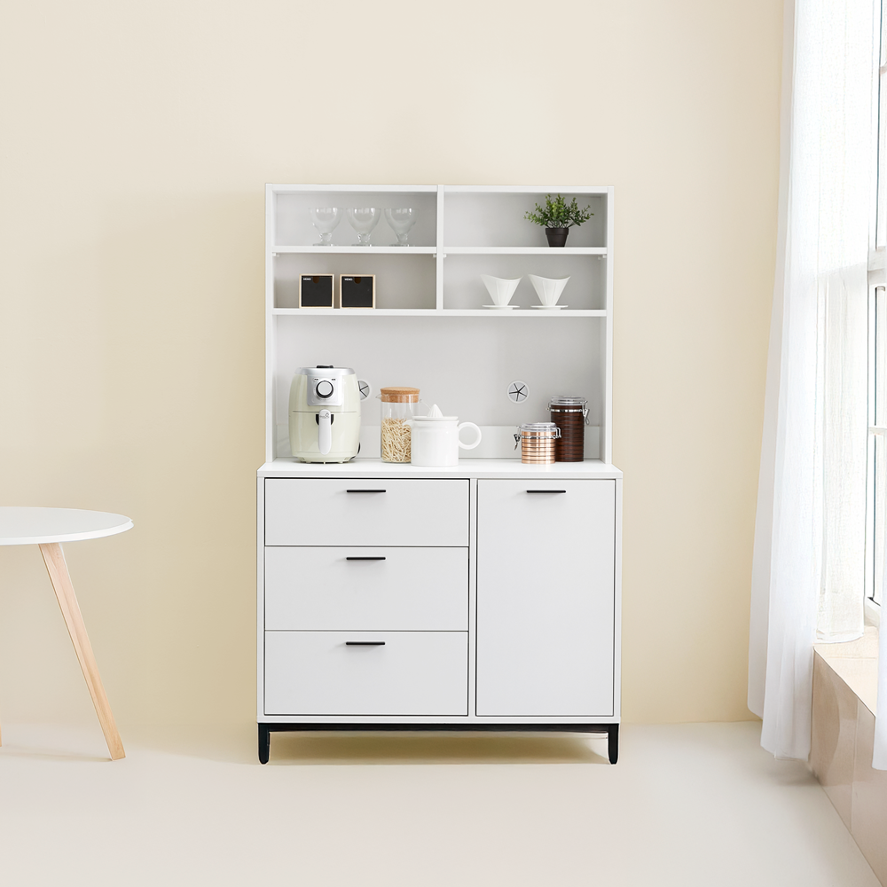 몬드 식기장 냉장고장 홈바 홈카페 주방보조 수납장 꾸미기 카페장 1000x550x1635mm, 6단, 멀바우