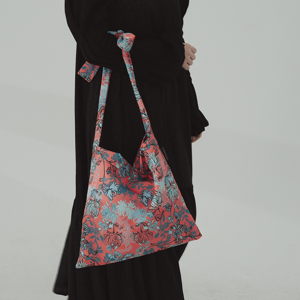 [애리키스]아지랑이 국화 엘림 에코백 코럴핑크