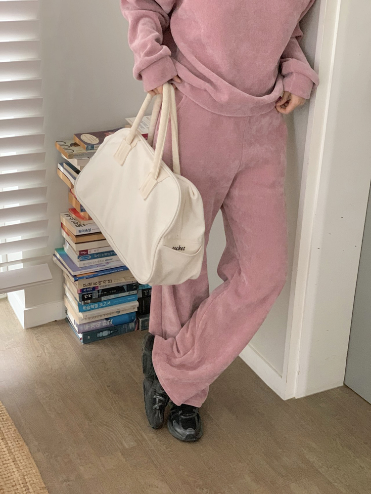 포근한 맨투맨 밴딩팬츠 여성트레이닝세트 츄리닝 상하 세트 캠핑룩 엄마등원룩 원마일웨어 - 상세 이미지 4
