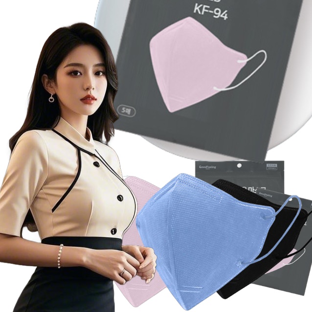 KF94 세부리형 마스크 사무실 헬스장 색깔 마스크 핑크색마스크 - 상품 이미지