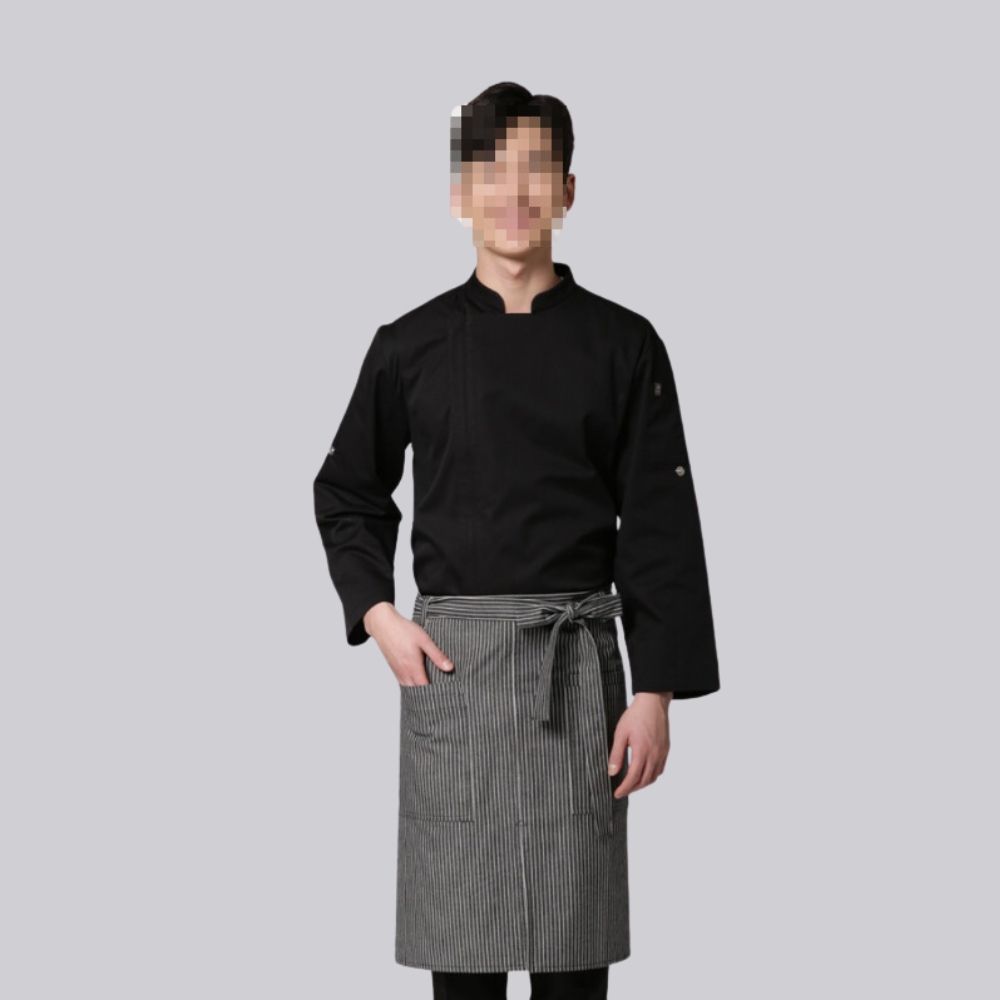 블랙줄 더블포켓 주방랩 허리 앞치마 AE1788 - 상품 이미지