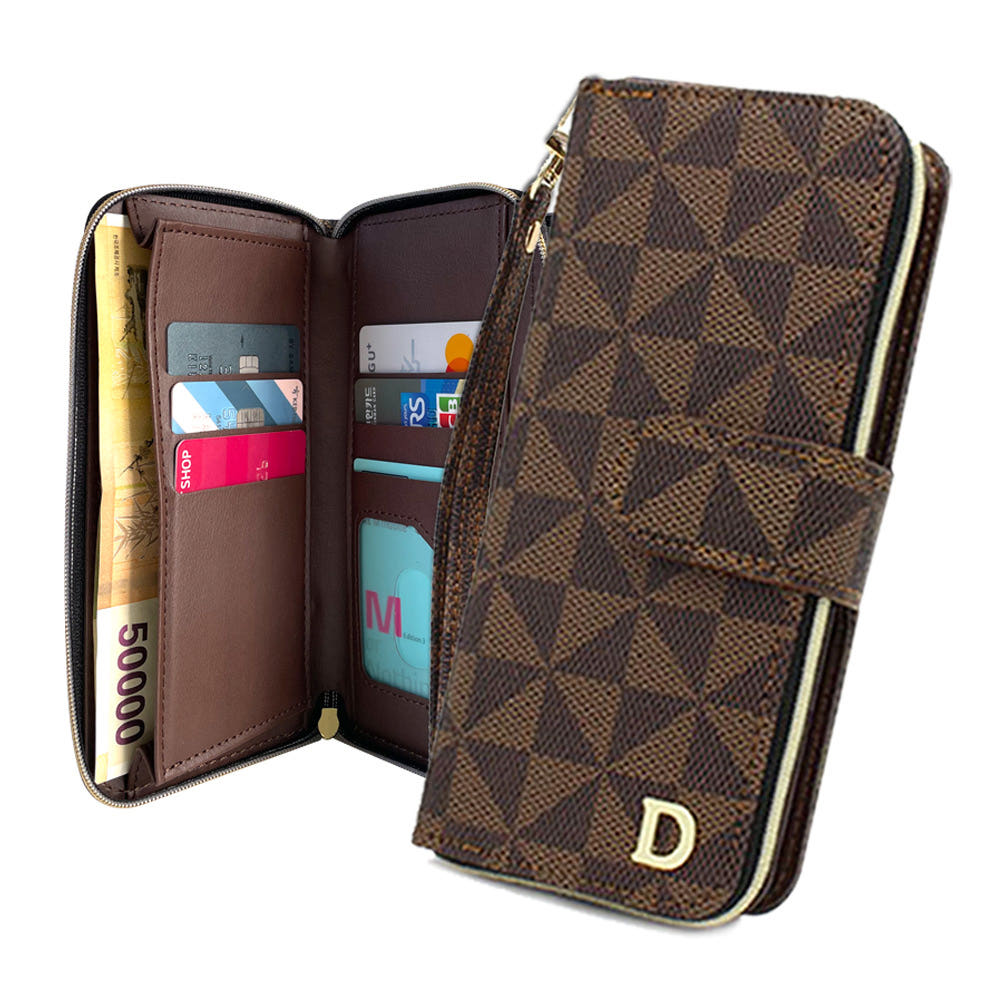 디앤틱 다이어리 지갑 케이스 브라운