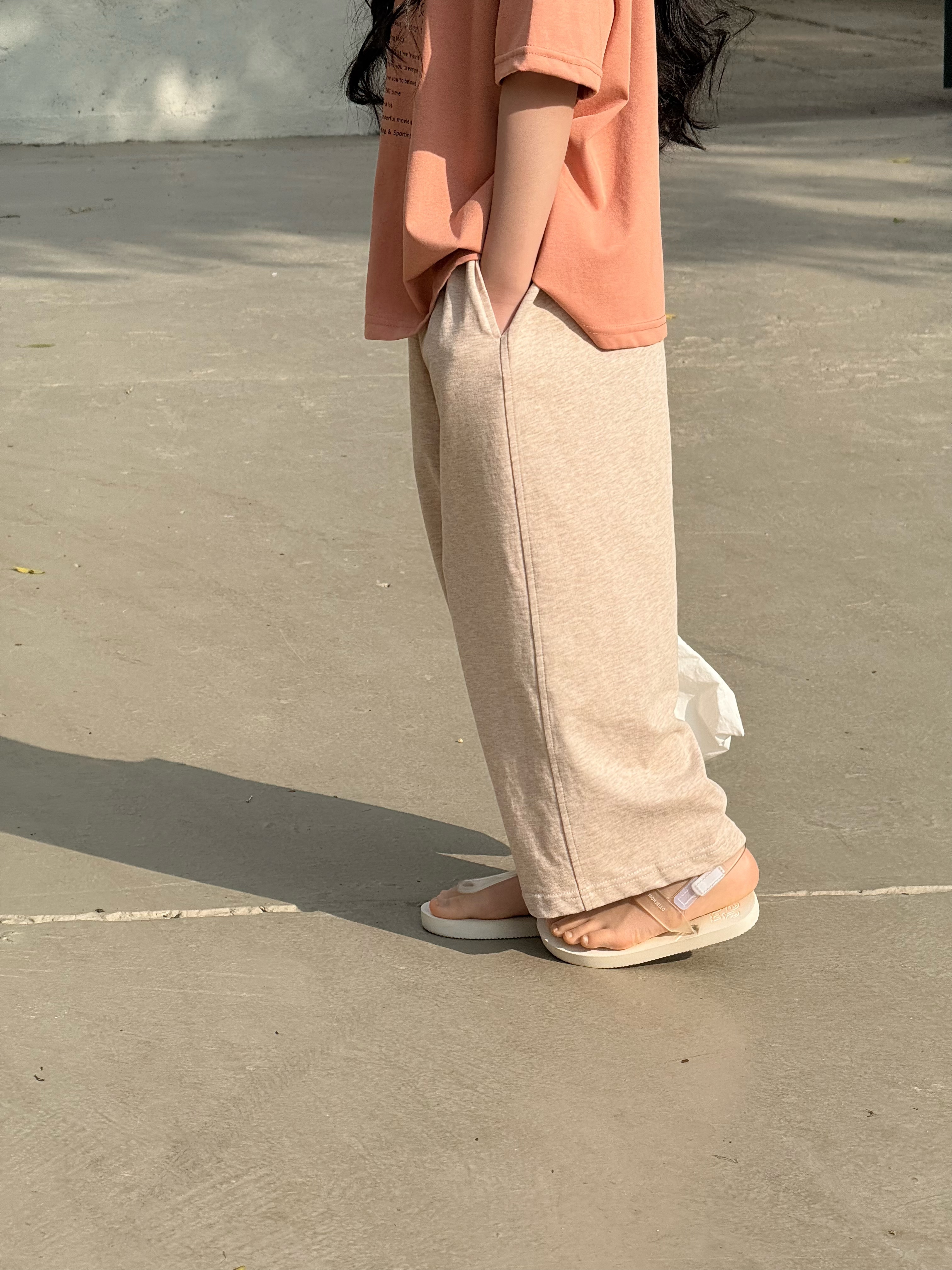 Irene's Closet 앞 절개라인 와이드 트레이닝 조거 팬츠 유아 주니어 봄 간절기 - 상세 이미지 4