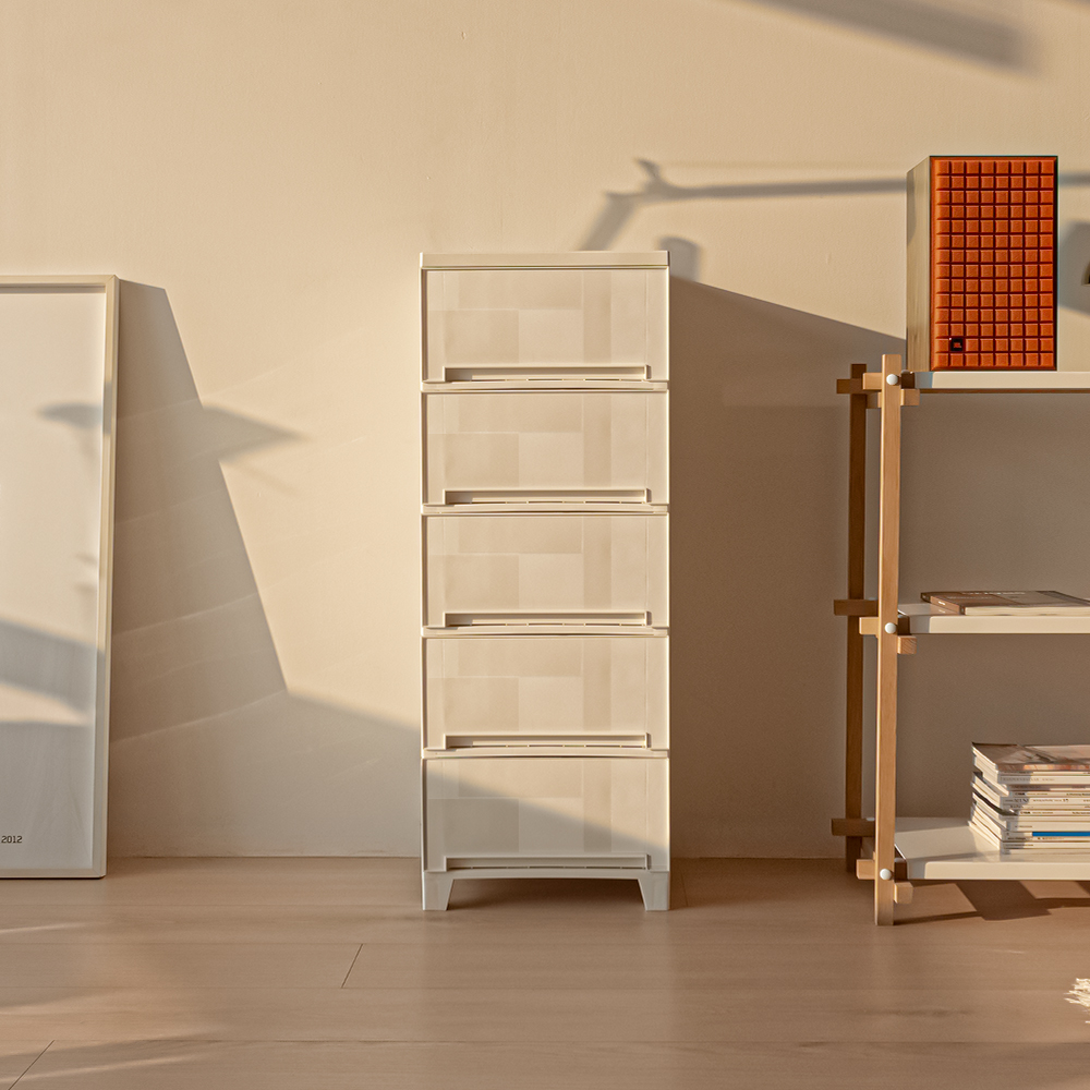 아임홈리빙 베이직 투명 다용도 플라스틱 서랍장 5단