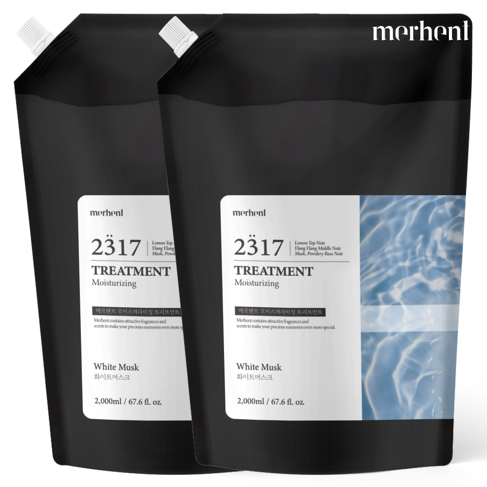 1+1 메르헨트 모이스처라이징 트리트먼트 2000ml 화이트머스크향 헤어팩 미용실 손상모