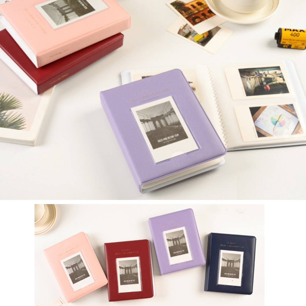 멜럽 미니 포토앨범 폴라로이드 64장 수납 4color 2단 포켓 포카 포토카드 바인더