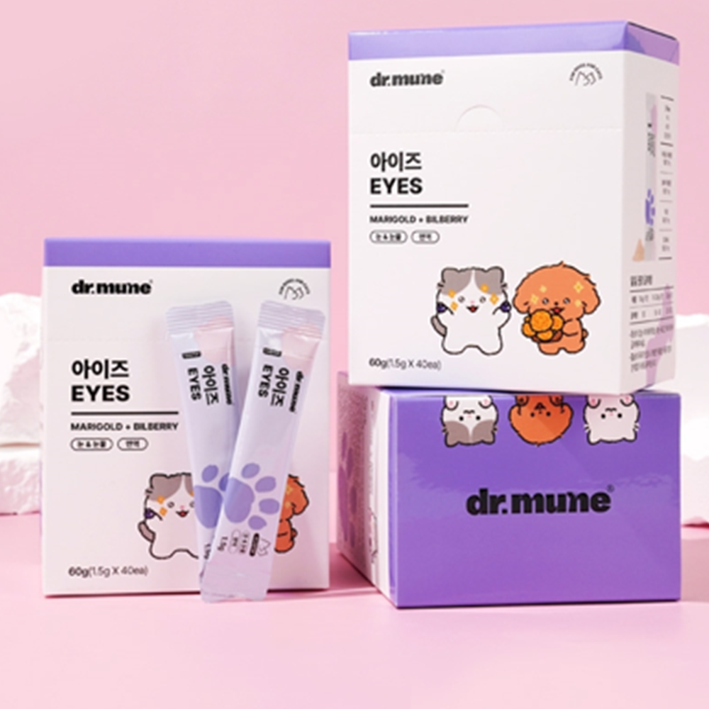 닥터뮨 아이즈 1.5g 40포 3박스 강아지 고양이 겸용 눈 눈물 자국 염증 면역 건강 - 상세 이미지 2