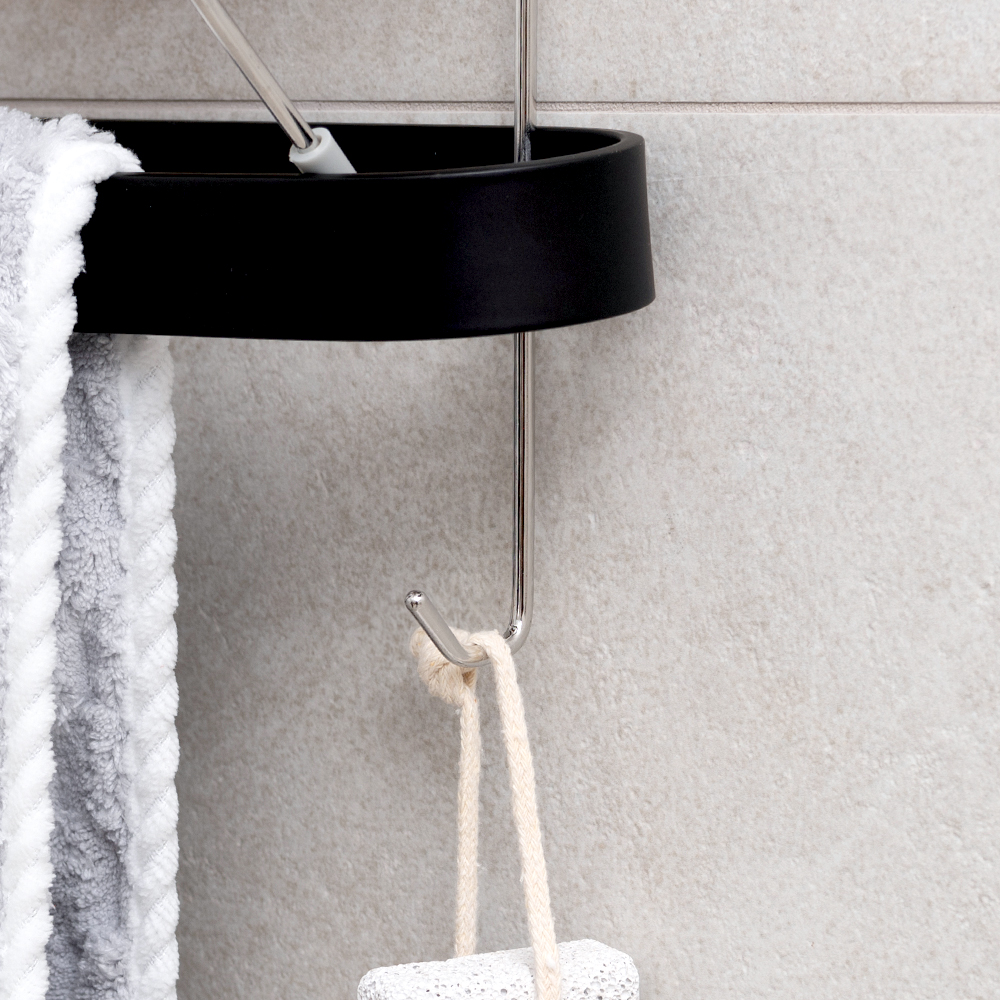 스파이더락 무타공 심플 수건 타월걸이 거치선반