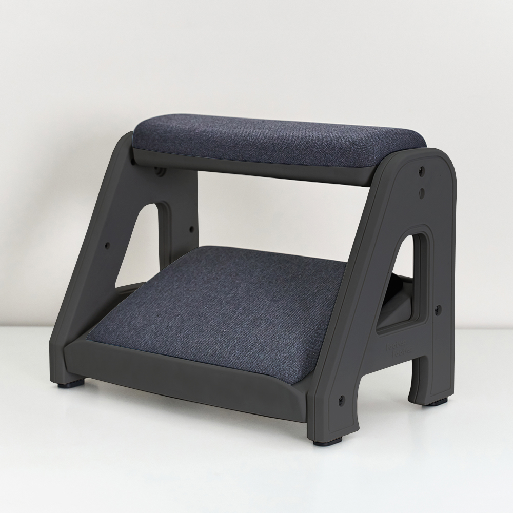 피치트렌디 풋쉬풋쉬 발받침대 사무실 컴퓨터 책상 발판 국산 다리받침대 블랙-블랙