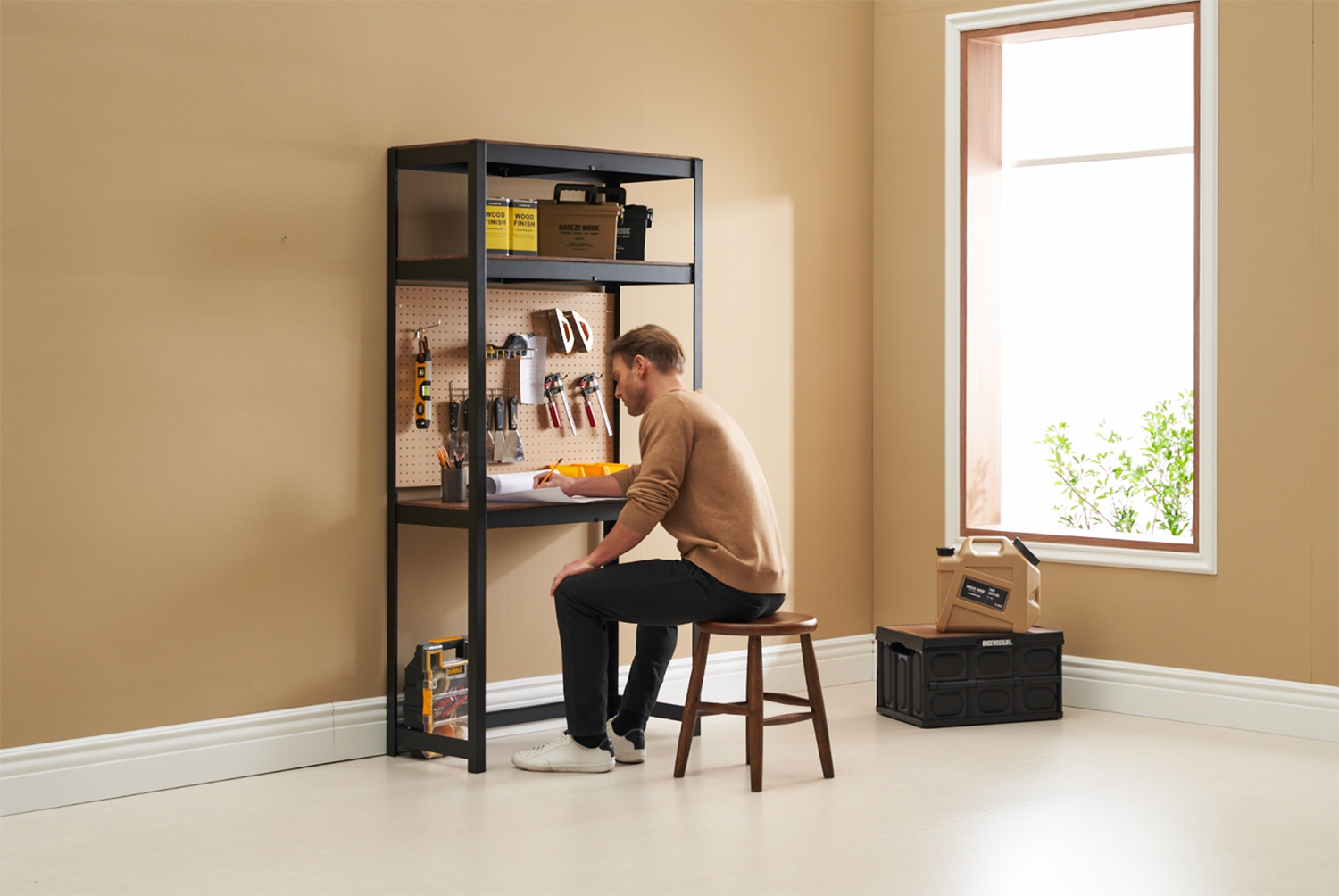 하단오픈형 조립식앵글 베란다 창고 틈새 홈던트하우스 300x300x900 2.5단