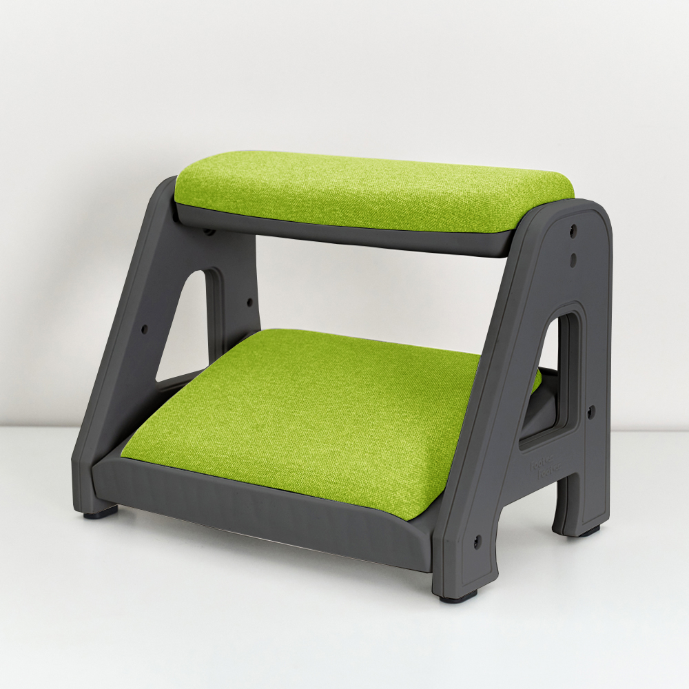 피치트렌디 풋쉬풋쉬 발받침대 사무실 컴퓨터 책상 발판 국산 다리받침대 블랙-그린