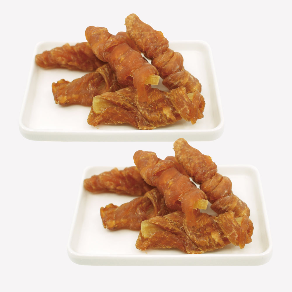 치우심말이(소고기떡심+치킨안심육포) 2개 오래먹는 애완견 반려견 강아지수제간식 - 상품 이미지