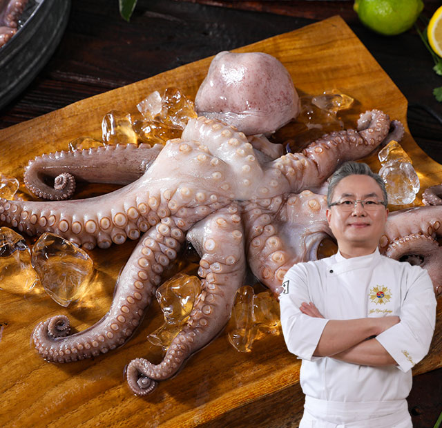 안유성 명장의 손질 돌문어 통문어 냉동 자연산 국내산 세척칼문어 2kg