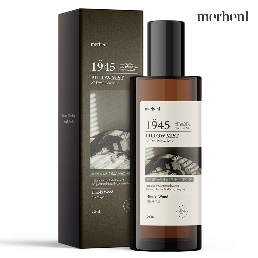 메르헨트 올데이 필로우미스트 200ml, 1개 히노키우드 룸스프레이 섬유탈취제 릴렉싱