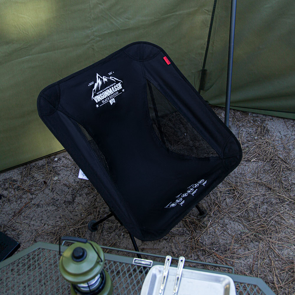 1+1 빈슨메시프 백패킹 체어 테이블 세트 블랙에디션 듀랄루민 캠핑의자 경량 테이블