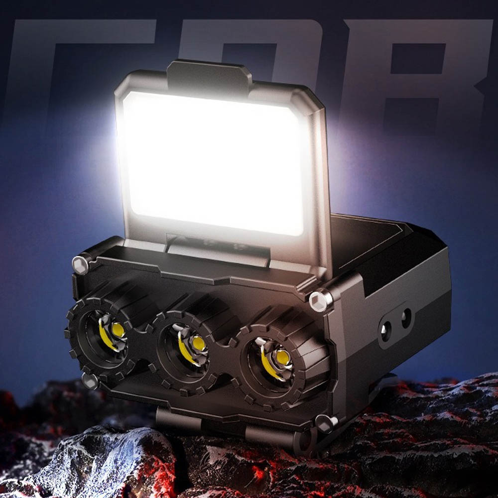 3구 LED 헤드랜턴 66g 캡라이트 낚시 등산 1100mah - 상세 이미지 3