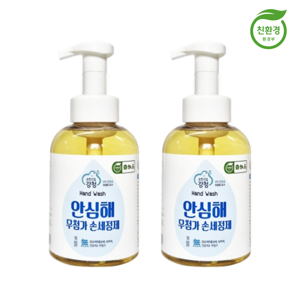 강청 친환경 항균 영 유아 아기 핸드워시 손세정제 500ml 2입 - 상품 이미지