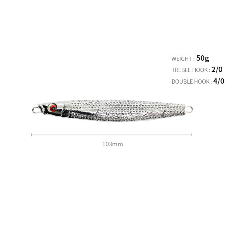 캣츠크로우 멸치지그 크롬 메탈지그 더블훅, 50g - 상세 이미지 2