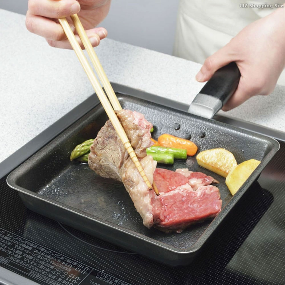 시모무라 사각 철제 후라이팬 뚜껑 포함 인덕션 가능 20cm 39000 이미지 7