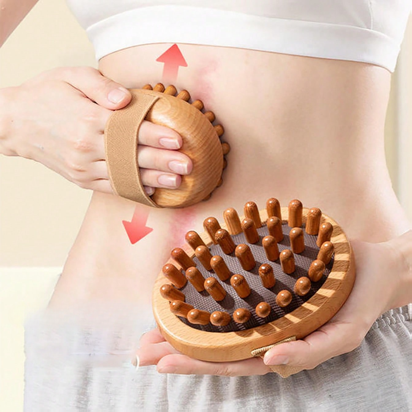 LA판타지 복부 림프 마사지 나무 괄사 샤오홍슈 허리 마사지 - 상품 이미지