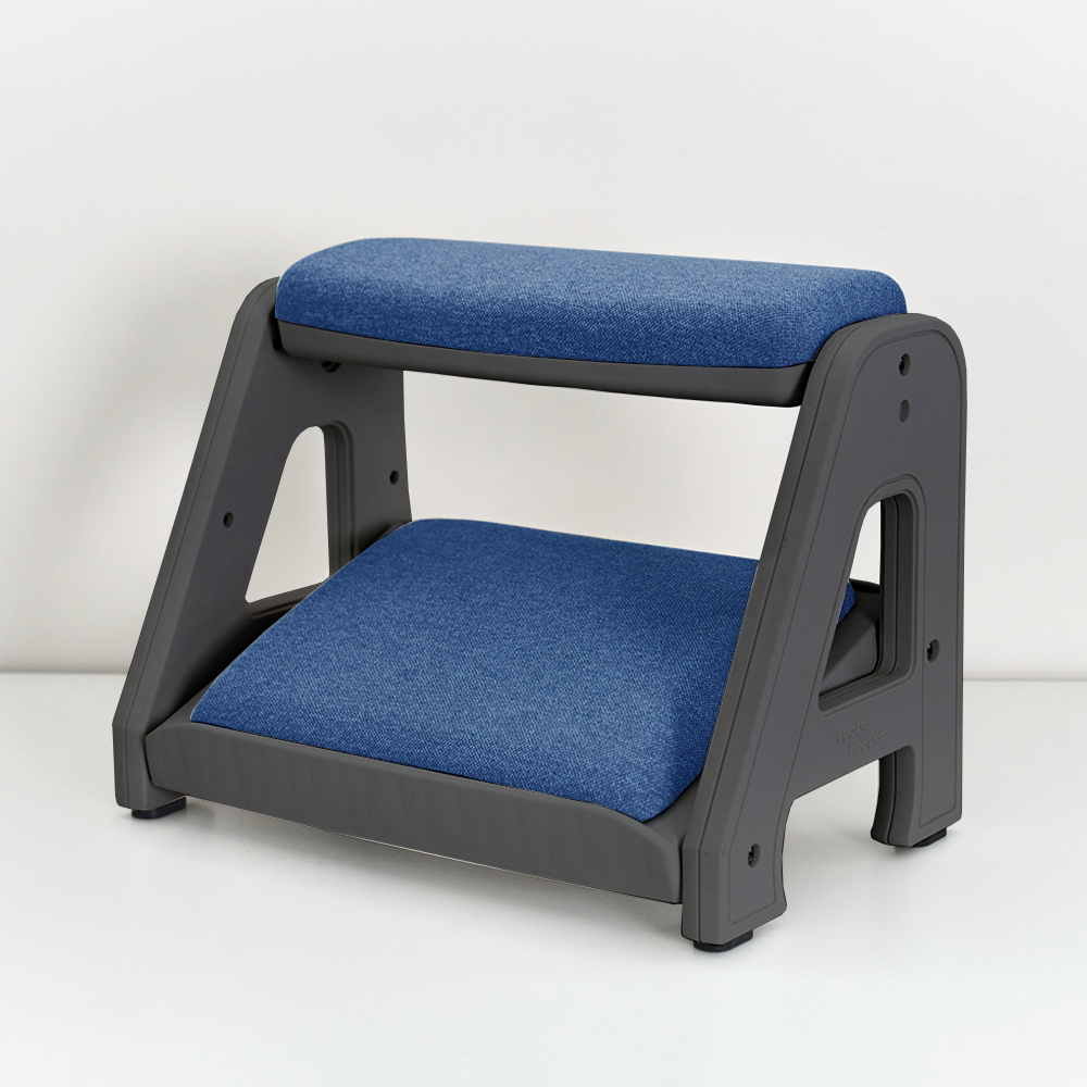 피치트렌디 풋쉬풋쉬 발받침대 사무실 컴퓨터 책상 발판 국산 다리받침대 블랙-블루