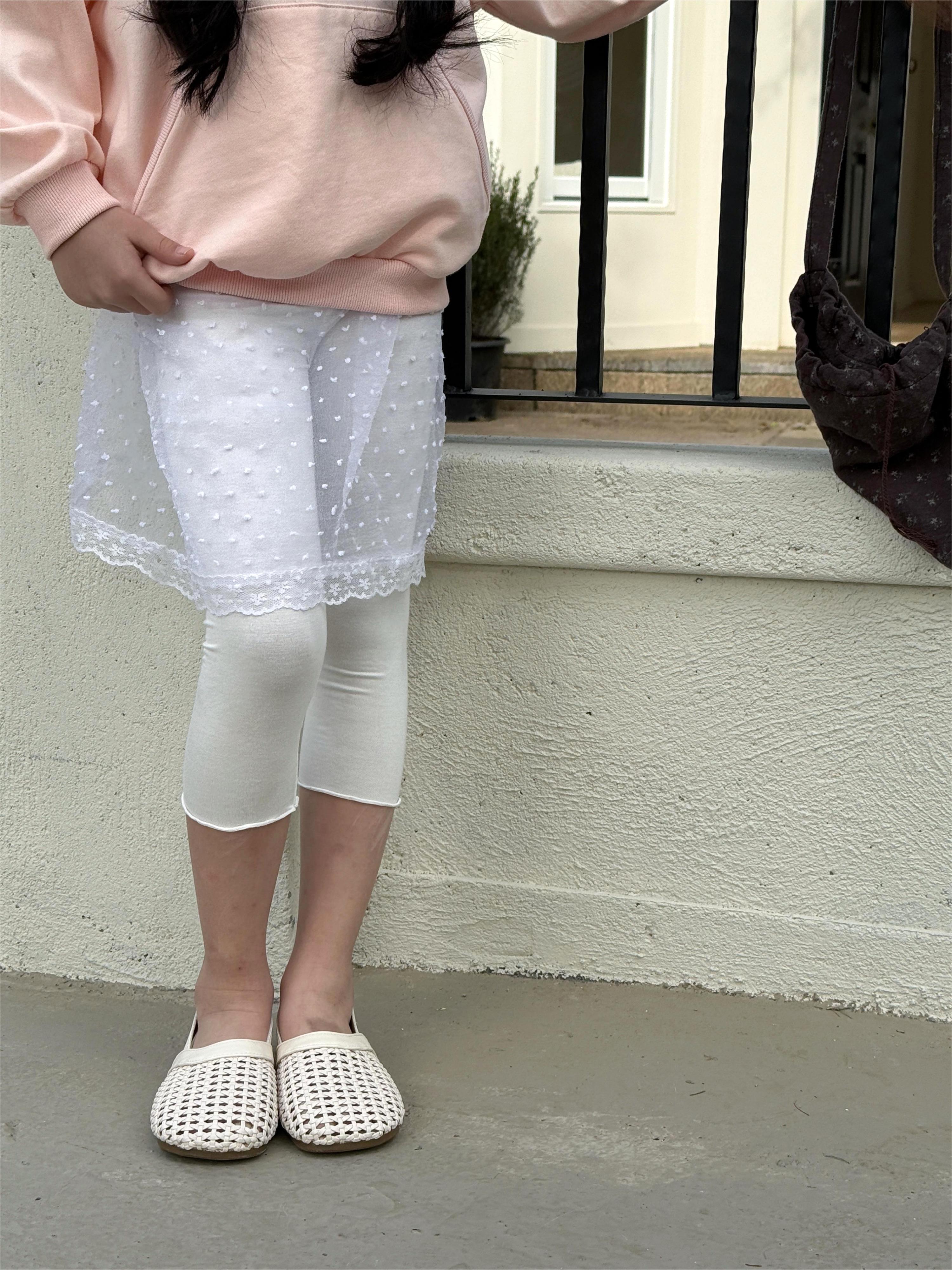 Irene's Closet 쿨링 스판 인터록 프릴 7부 레깅스 유아 주니어 봄 여름