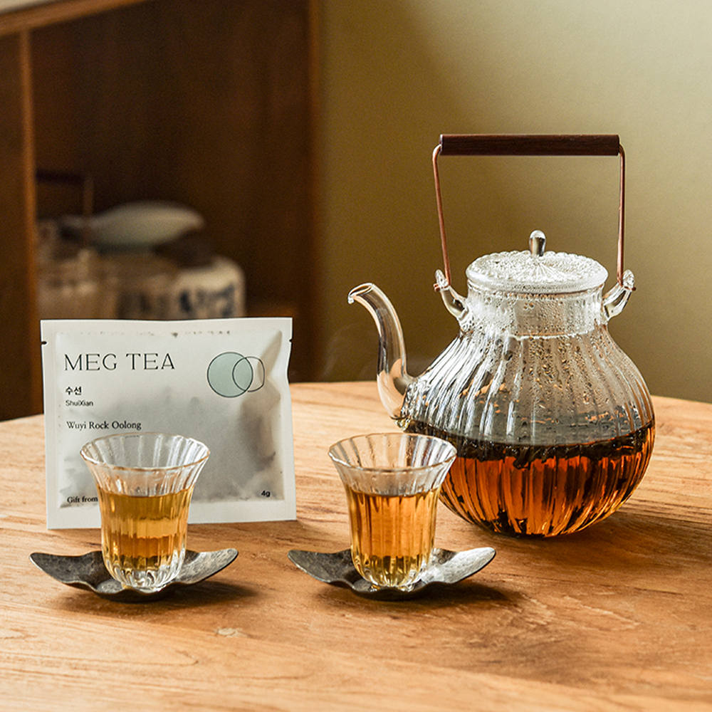 [SET] 국화꽃 우드손잡이 티포트 티팟 찻잔2 세트