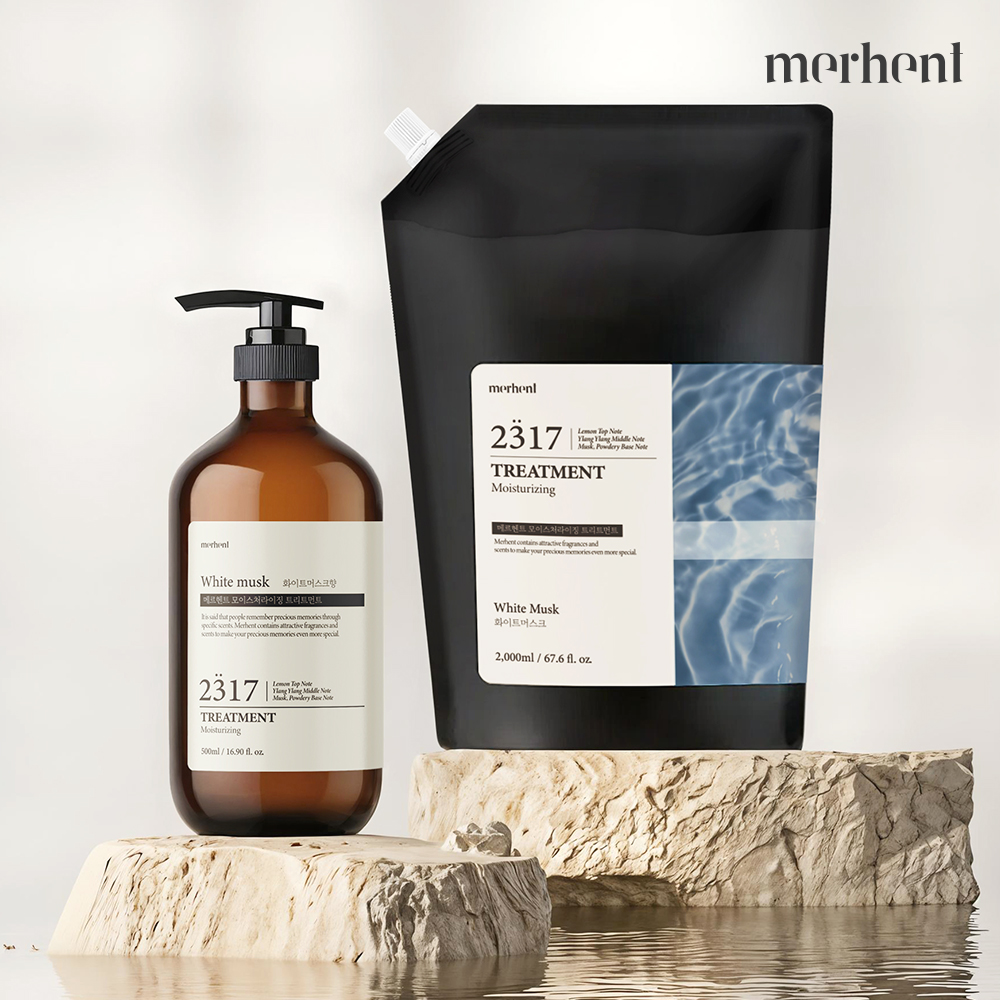 메르헨트 퍼퓸 트리트먼트 500ml+2000ml 대용량 리필 세트 화이트머스크 손상모 - 상세 이미지 2