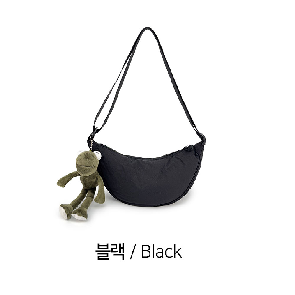 가벼운 패딩 반달 라운드 크로스백 천핸드백 경량 숄더 크로스 가방 - 상세 이미지 2