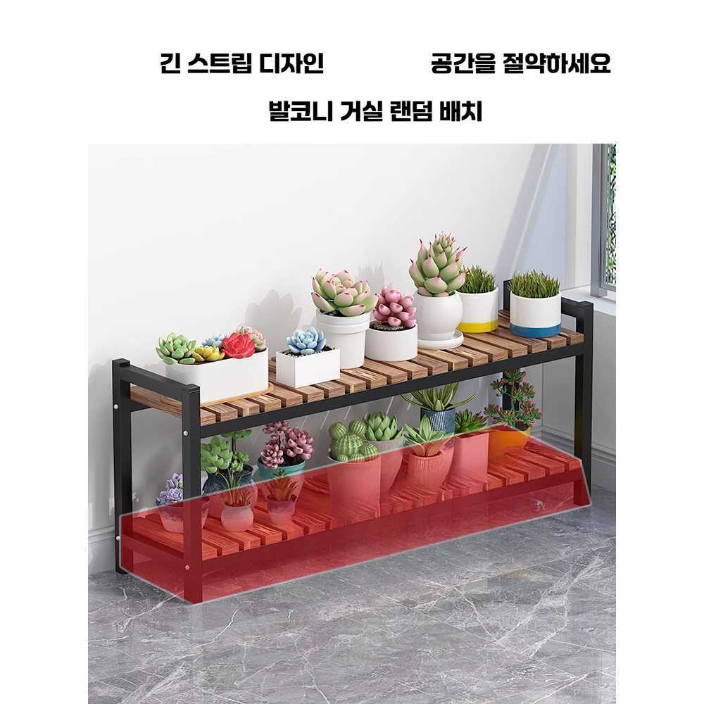 3단 철제 화분대 다육이 화분 거치대 다이 선반 3단 60x20cm 조절가능 - 상세 이미지 4