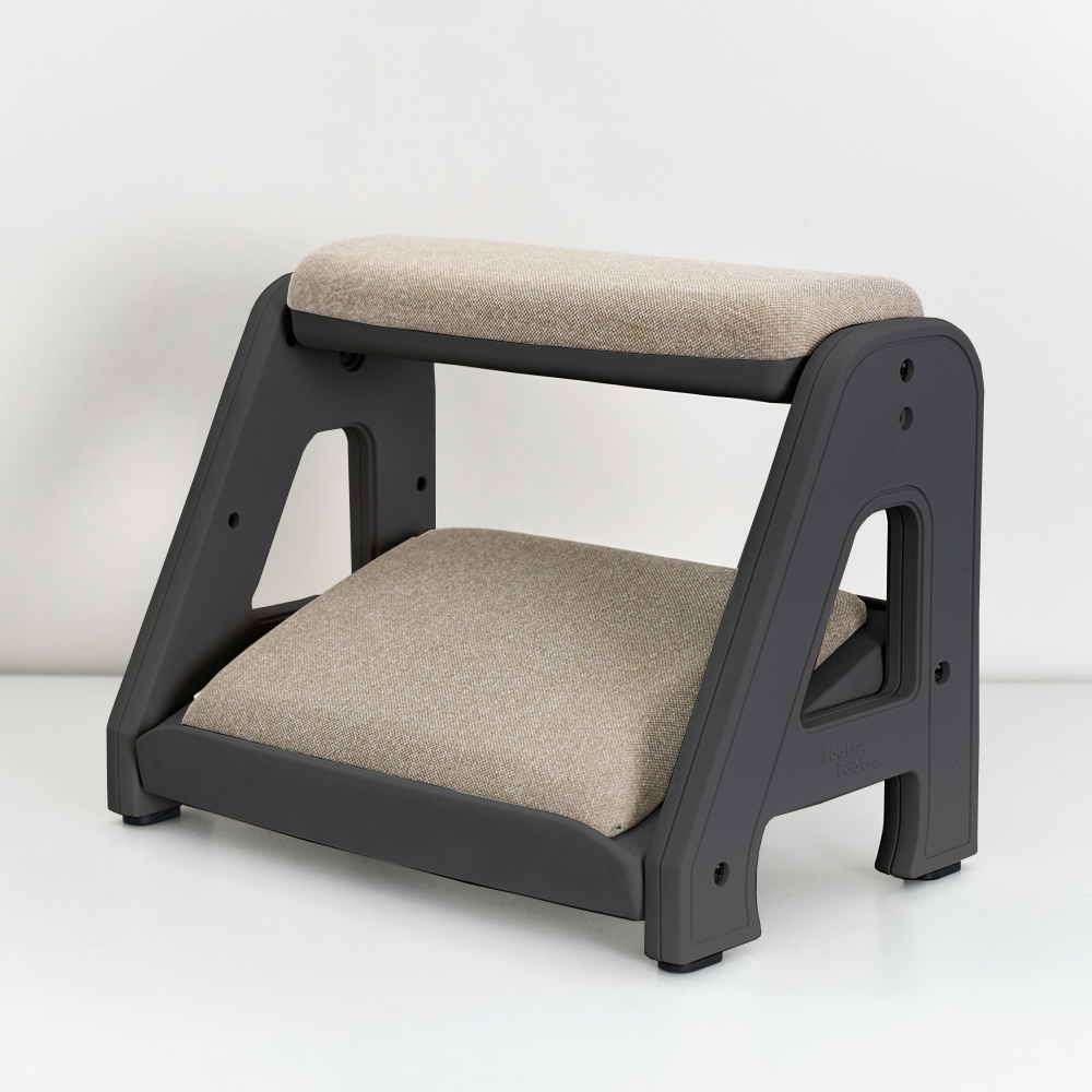 피치트렌디 풋쉬풋쉬 발받침대 사무실 컴퓨터 책상 발판 국산 다리받침대 블랙-베이지