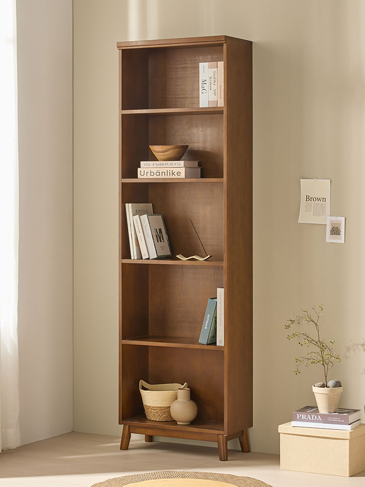 오크빌 오테카 원목책장 키큰 600 틈새 슬림 5단 월넛 책꽂이 오픈책장 거실 서재