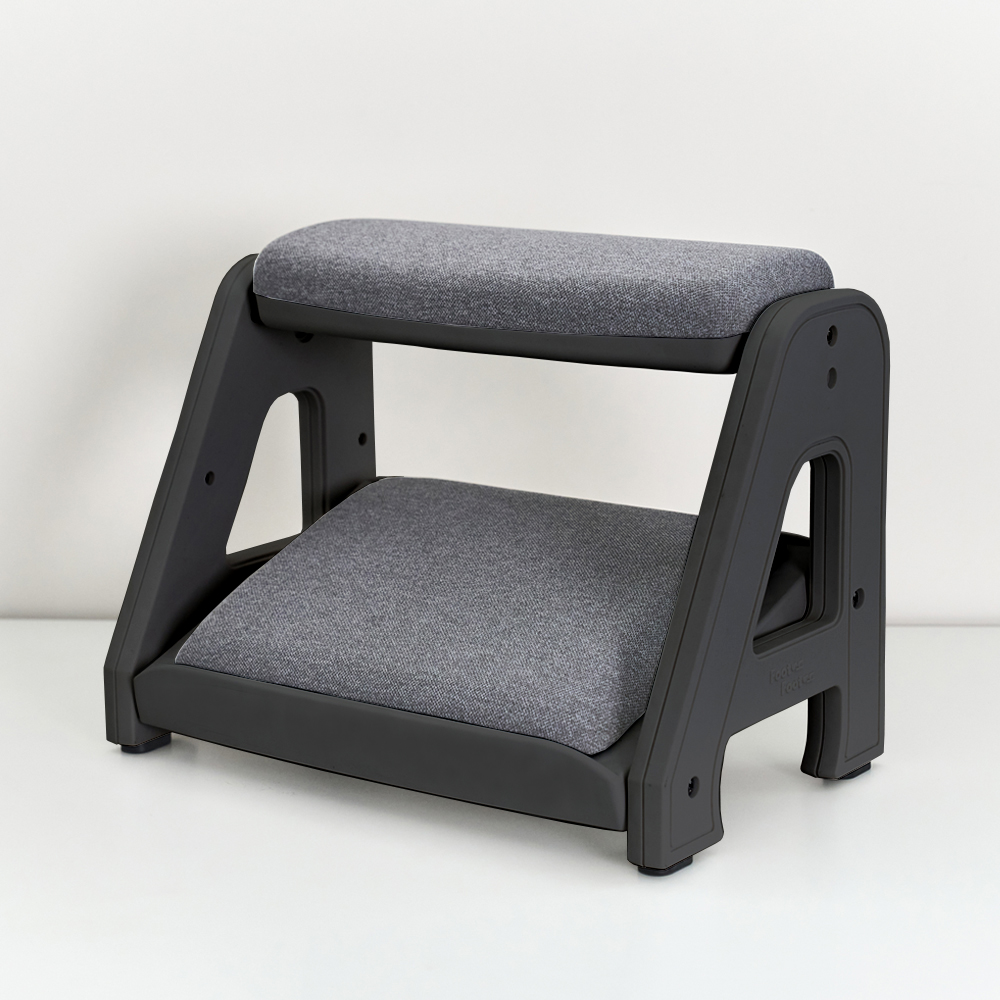 피치트렌디 풋쉬풋쉬 발받침대 사무실 컴퓨터 책상 발판 국산 다리받침대 블랙-그레이