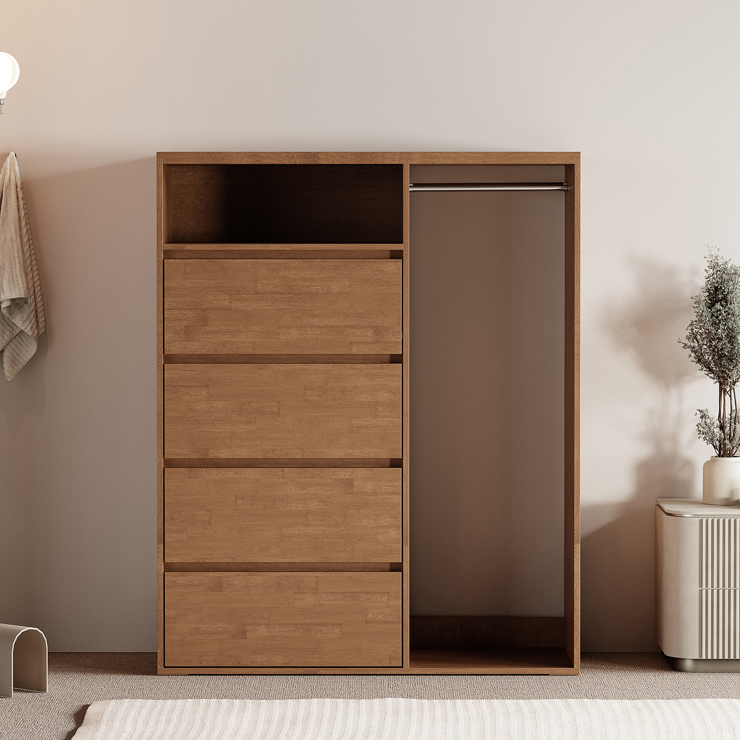 서랍형 행거 원룸 선반 옷장 행거 서랍장 낮은 행거 수납장