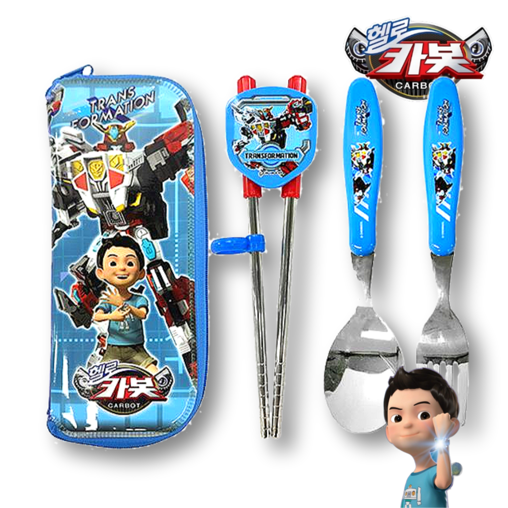 헬로카봇 수저세트 젓가락 숟가락 수저케이스 유아 유치원 어린이